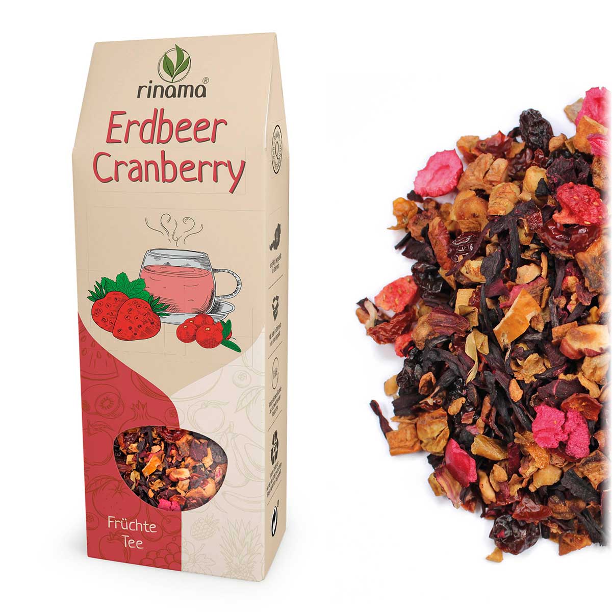 Erdbeer Cranberry 100 g/Pkg natürlich aromatisierte Früchteteemischung BA680E3F-5FE4-4C38-A991-0FCF1E75C9B7.jpg