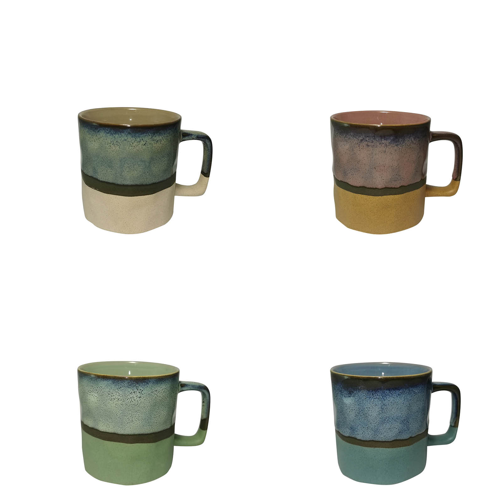 Steingut  Becher gerade 500ml  handdekoriert 4 Farben sortiert "gestreift " B450F491-A7AF-403D-B6C3-11D60E2F0FE4.jpg