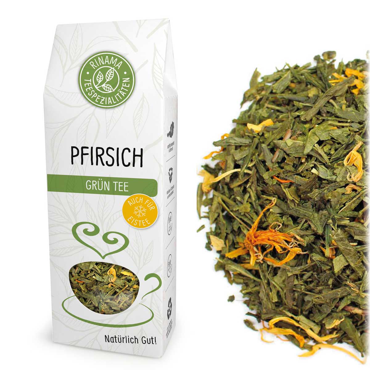 Pfirsich 85 g/Pkg aromatisierte Grünteemischung B02DA496-4271-4AB1-ABB8-BA530059D685.jpg