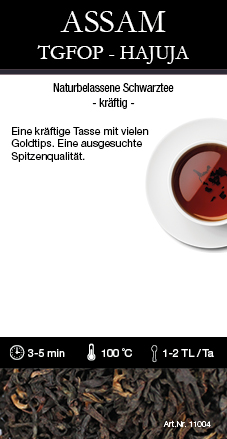 Assam TGFOP Hajua 17004  Etikett, Zutaten, Zubereitung (OHNE Datum,Gewicht) 40 Stk, 116x60mm, Sprach AE1A1278-B142-4947-8D75-A09167960B83.jpg